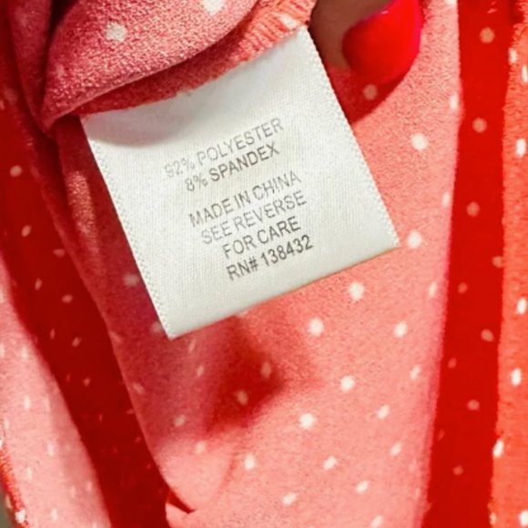 Modcloth Blouse Flutter Sleeve Top Red & White Polkadot SZ SMALL NEW - Picture 12 of 15